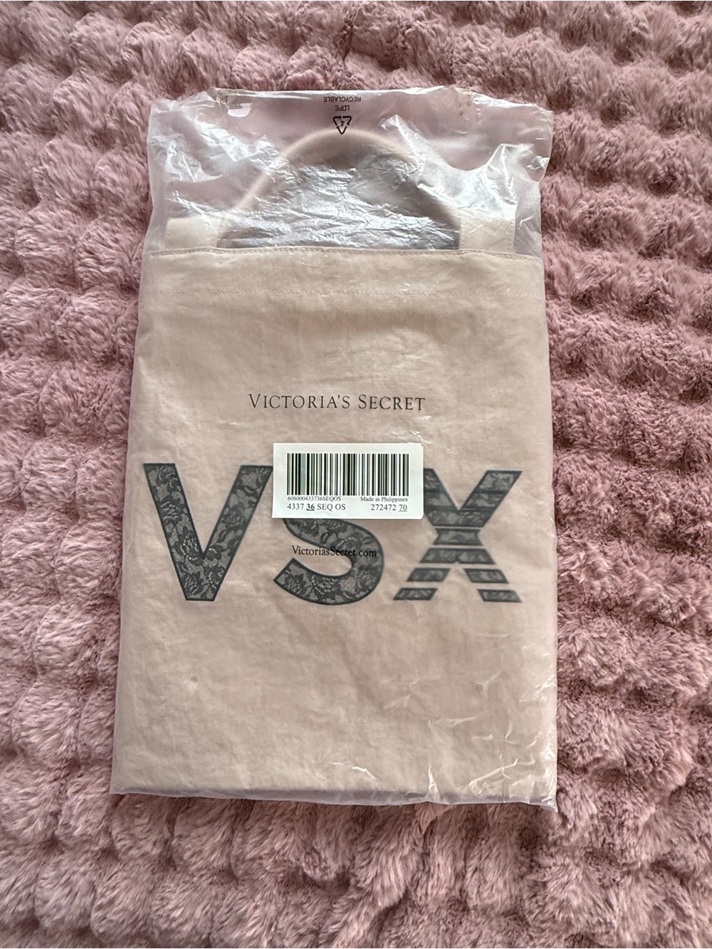 Victoria's Secret VSX Large Light Pink Logo Tote Bag Gym Travel Weekender - Picture 10 of 11